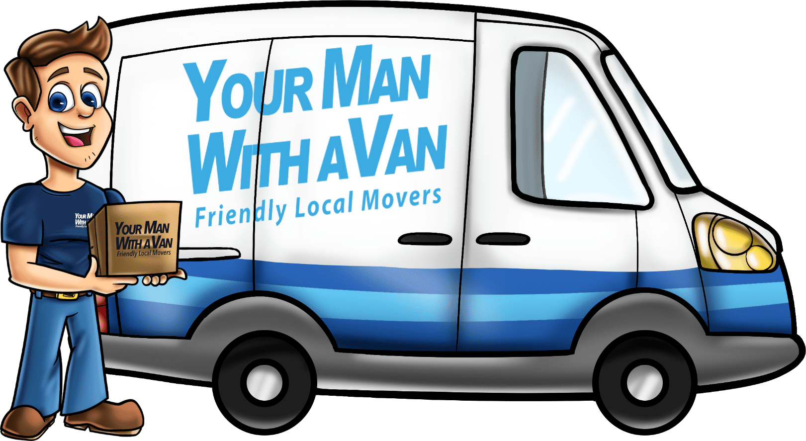 Your Man With A Van Hertfordshire Cartoon