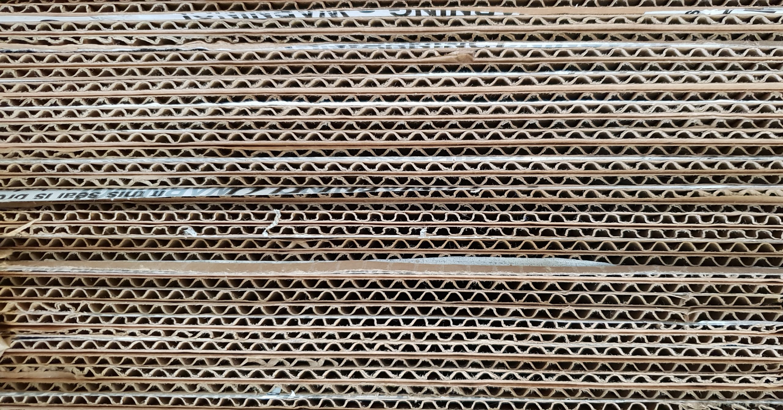 corrugate cardboard side view