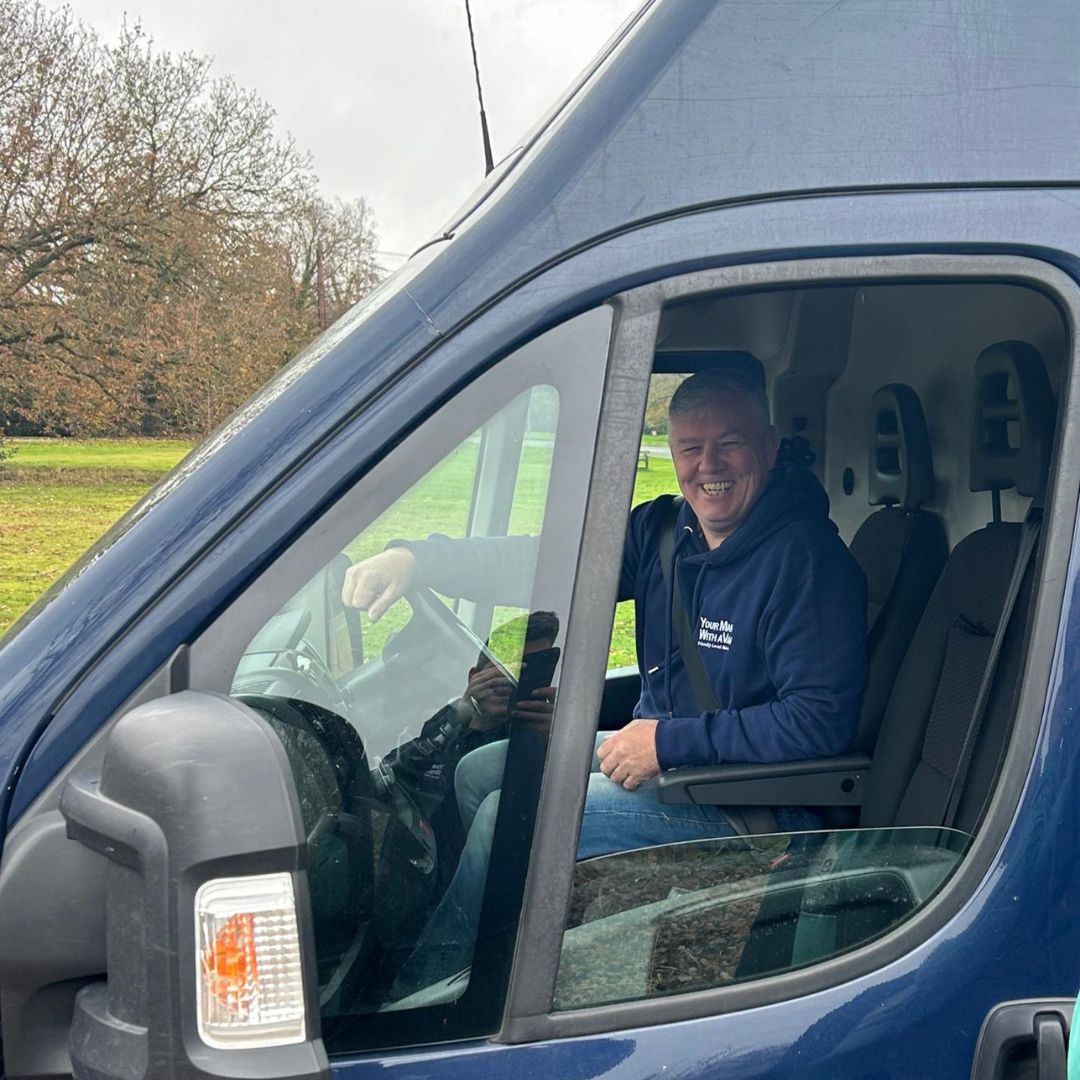 stevenage branch owner rob in his new van